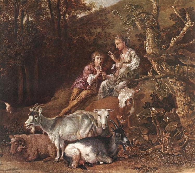  Landscape with Shepherdess Shepherd Playing Flute (detail) ad
